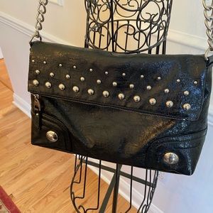 Nicole Faux leather black studded shoulder bag